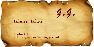 Gávai Gábor névjegykártya